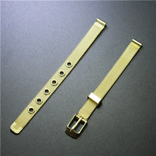 Way deng-женский ремешок для часов из нержавеющей стали с металлической сеткой, ремешок для часов 8 мм, золотой и серебряный ремешок с пряжкой, Браслет-манжета, Браслет-Y078 - Цвет ремешка: Gold