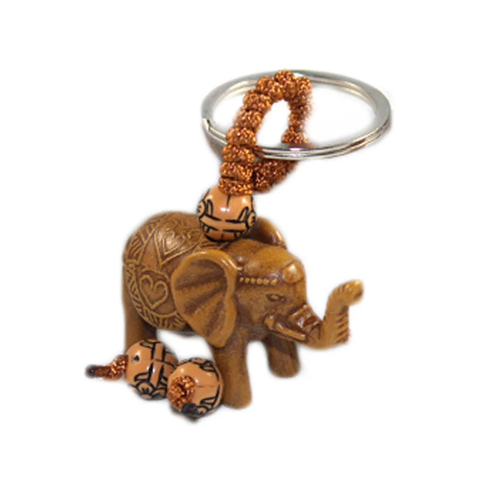 

New Classic Lucky Men Women's Elephant Carving Pendant Keychain Key Ring Chain Gift
