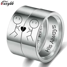 Seu sempre ela para sempre casal anel simples casamento noivado amantes anéis presente dos namorados