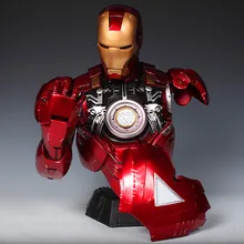 2016 NEW Hot 46cm Resin Captain America: Civil War Avengers Iron Man MK6 Bust Sculpture Become Shiny Action Figure Toys WU556