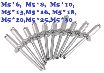 

AluminumM5*6/8/10/13/16/18/20/25/30 Domed round head pop rivet open end rivet decoration rivets metal fastners