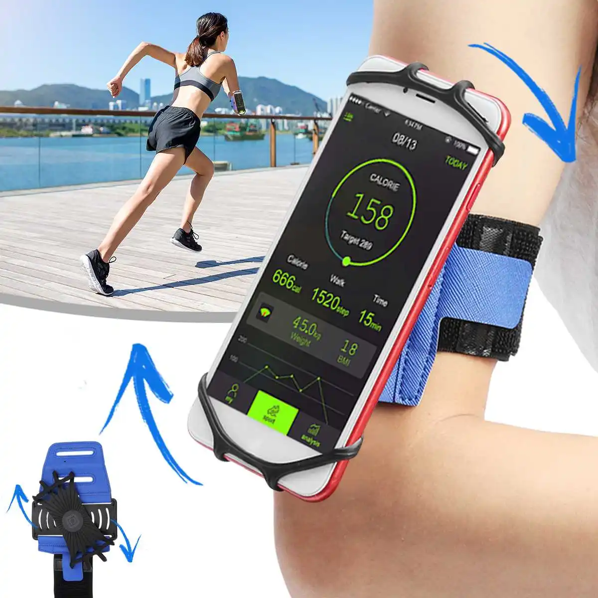 Universal Waterproof Phone Bag Case Running Sports Armband for iPhone Case Cover Holder Arm Band Wrist for 4-6 Inch Smartphone