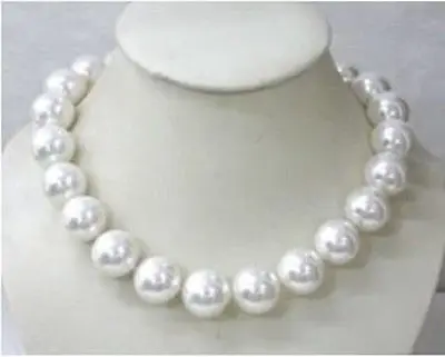 

Free shipping hot sale>>Gorgeous 16mm AAA white shell pearl necklace 18"