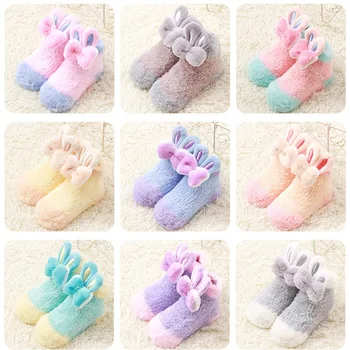 

2018 New fashion velvet thick baby toddler socks three-dimensional cute rabbit baby socks