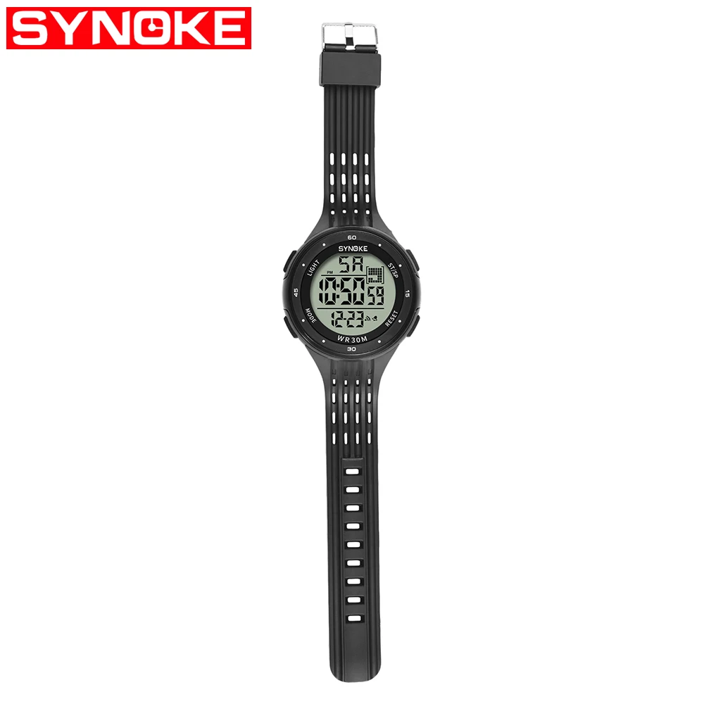 SYNOKE цифровые часы мужские модные спортивные фитнес ударные водонепроницаемые