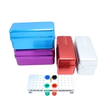 60 отверстий коробка для зубных боров алюминиевая дезинфекционная Коробка Чехол для стоматологических боров держатель блока Gutta Percha Points держатель стоматологический инструмент