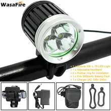 WasaFire водонепроницаемый 5400 люмен 3* XML-T6 светодиодный велосипедный светильник+ перезаряжаемый аккумулятор фонарь для горного велосипеда налобный фонарь велосипедный передний светильник s