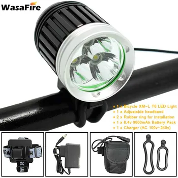 

WasaFire Waterproof 5400lumen 3*XML-T6 LED Bicycle Light +Rechargeable Battery Mountain Bike Lamp HeadLamp Cycling Front Lights