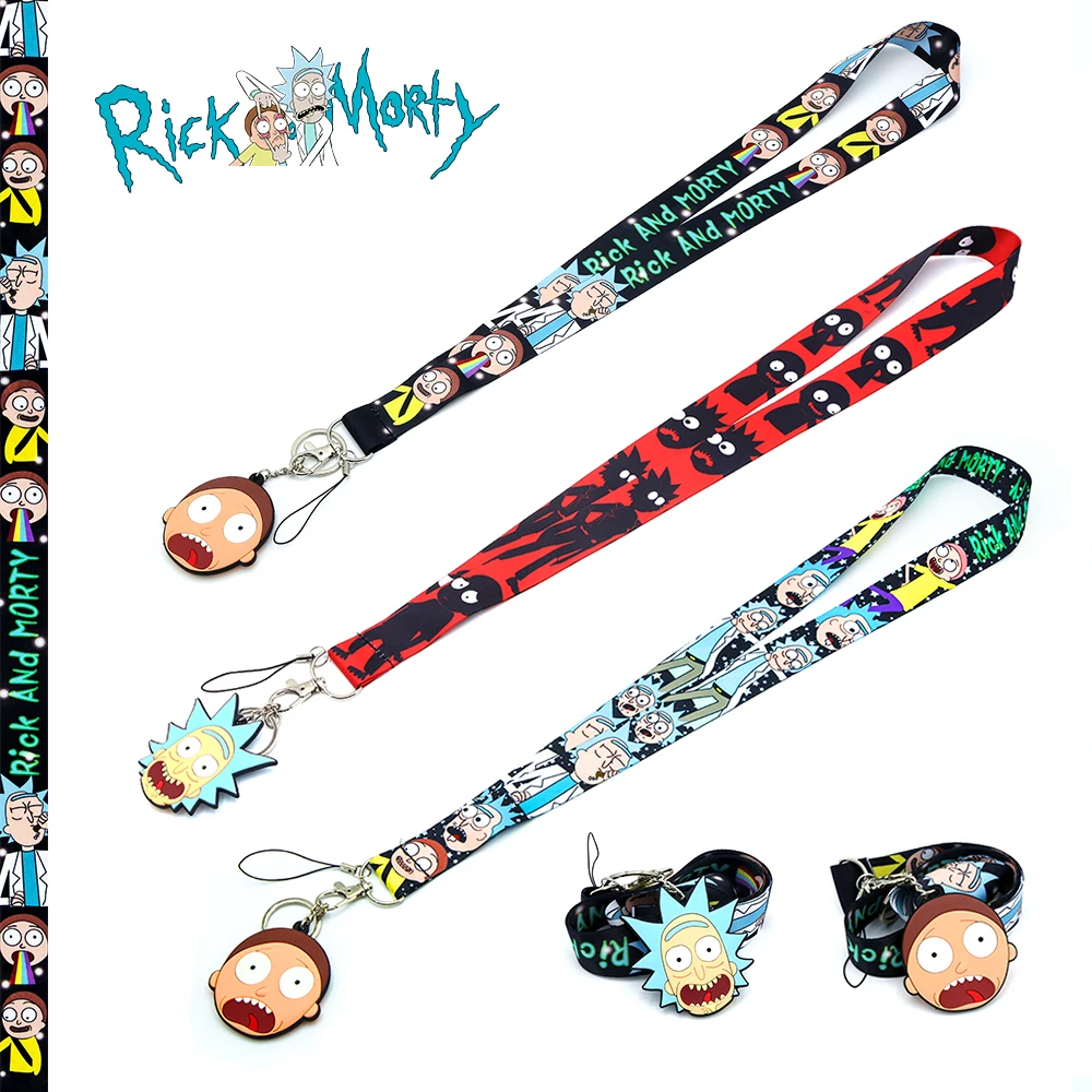

New Cartoon Rick and Morty Phone key chain Neck Strap Keys Iphone ID Card VIP pass Lanyard