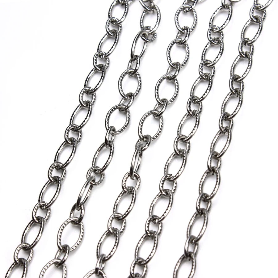 Ckysee, 5 м/лот, 2 размера, нержавеющая сталь, кабель, открытая цепочка, ожерелье, браслет, серебряный тон, звенья цепи для ювелирных изделий, сделай сам, фурнитура