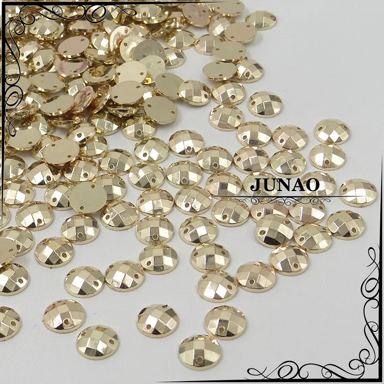 Buy 500pcs 10mm Gold Rhinestones Sew On Acrylic