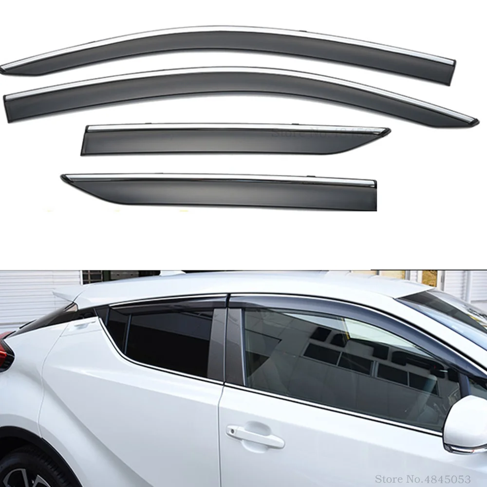 Автомобильный Стайлинг для Toyota C-HR CHR ABS Пластиковые оконные козырьки тенты дождь солнцезащитный дефлектор защита вентиляционные крышки Защита 4 шт