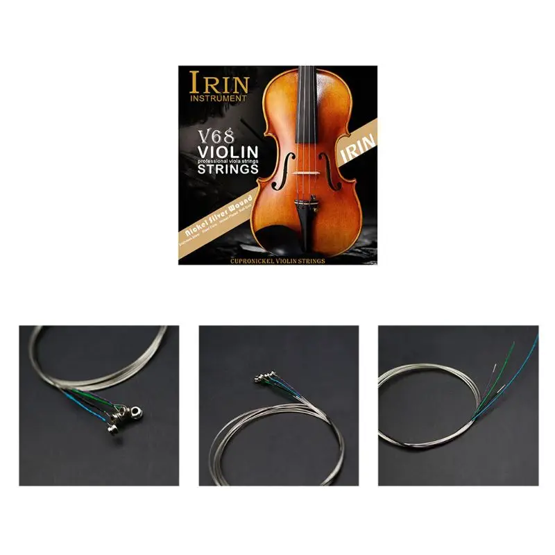 

IRIN V68 Professional Violin Strings (E-A-D-G) Nickel Silver Wound for 4/4 3/4 1/2 1/4 Violin