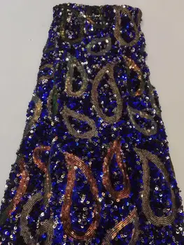 

MU-TI color free shipping Luxury sequins net lace Fabric JOY-62303 french net lace for wedding dress