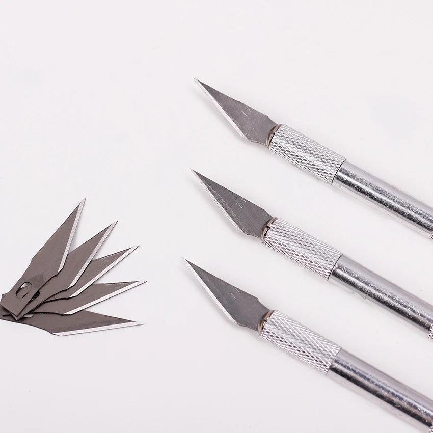 1 комплект металлической ручкой лезвие для скальпеля Ножи из древесной бумаги Резак ручка для эмбоссинга гравировка резки поставки DIY