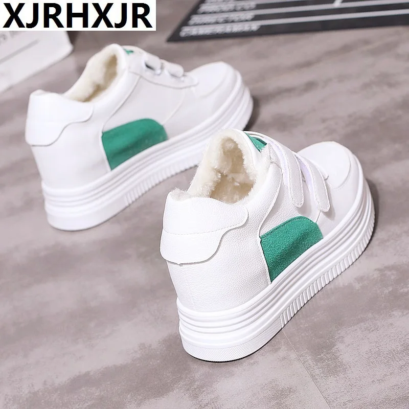 XJRHXJR брендовые осенне зимние новые женские хлопковые туфли на скрытой танкетке