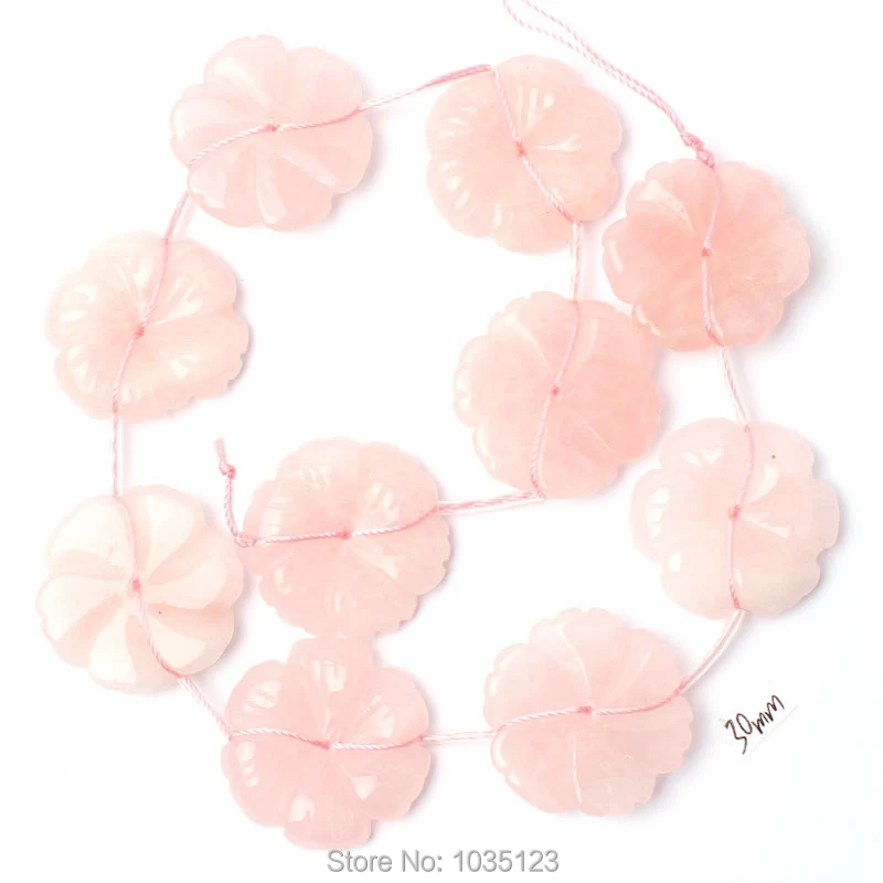 30mm Pretty Natural 4 Class Material Flower Shape Loose Beads Strand 10Pcs DIY Creative Jewellery Making wj279