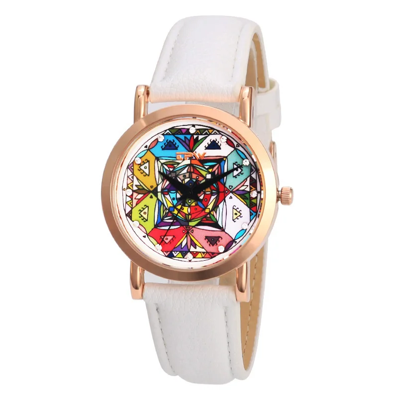 

Hot fashion creative watches women men quartz-watch 2018 brand unique dial design mandala watch leather wristwatches clock