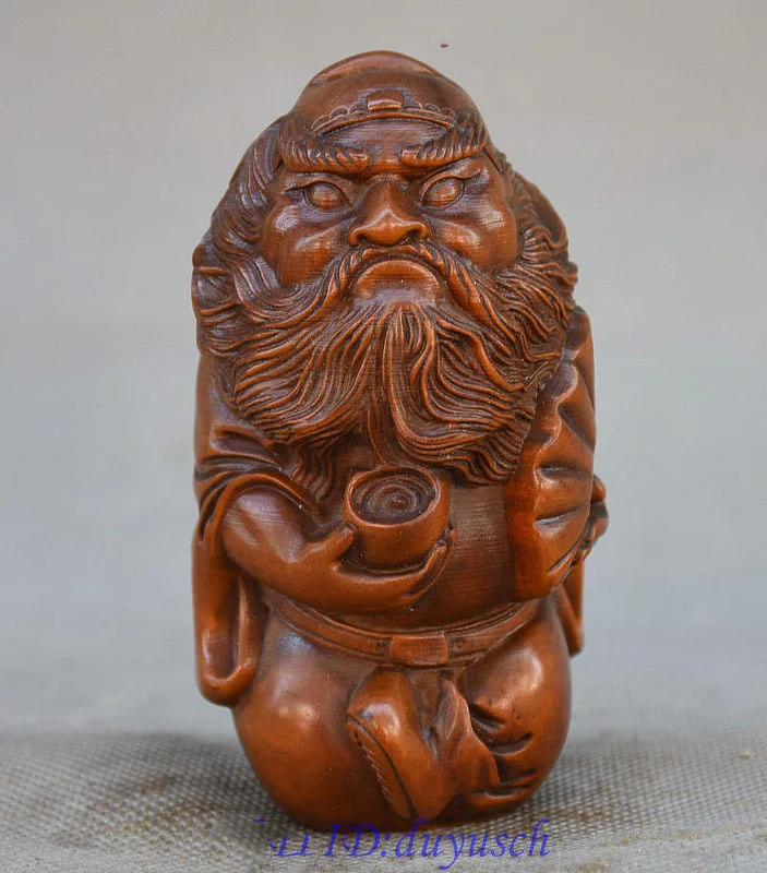 Christmas china taoism boxwood hand carved zhongkui Christmas china taoism boxwood hand carved zhongkui