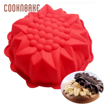 

COONKABE Silicone cake Mold flower pastry baking mould large sunflower silicone bread bakeware pizza pan DIY wedding birthday