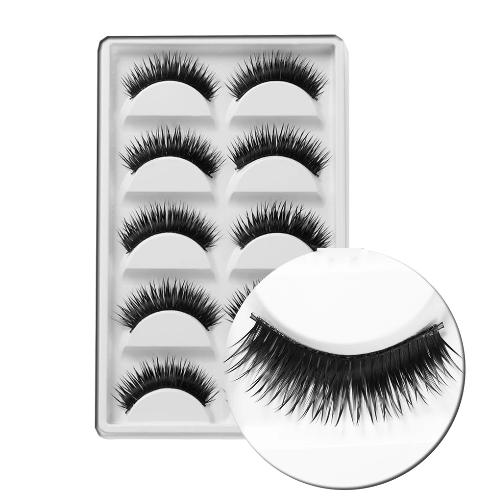 5 Pairs Natural Long Thick False Fake Eyelashes Makeup Party Eye Lashes