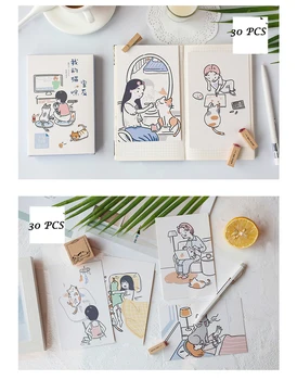 

30pcs My Roommate Is A Cat Style Card As Scrapbooking Party Invitation DIY Decoration Gift Card Message Card Postcard