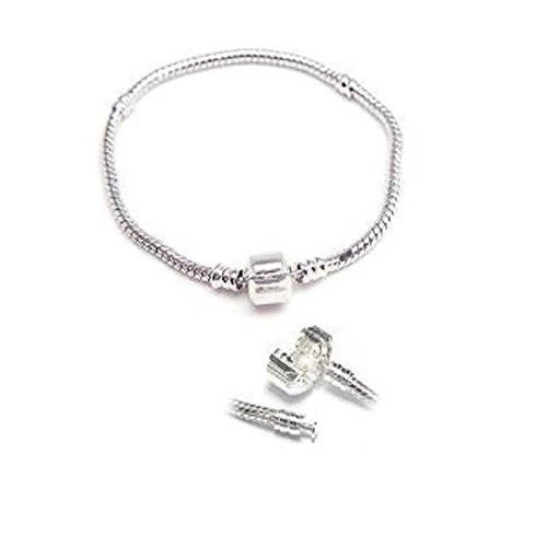 8.5 European Snake Chain Classic Bead Barrel Clasp Bracelet