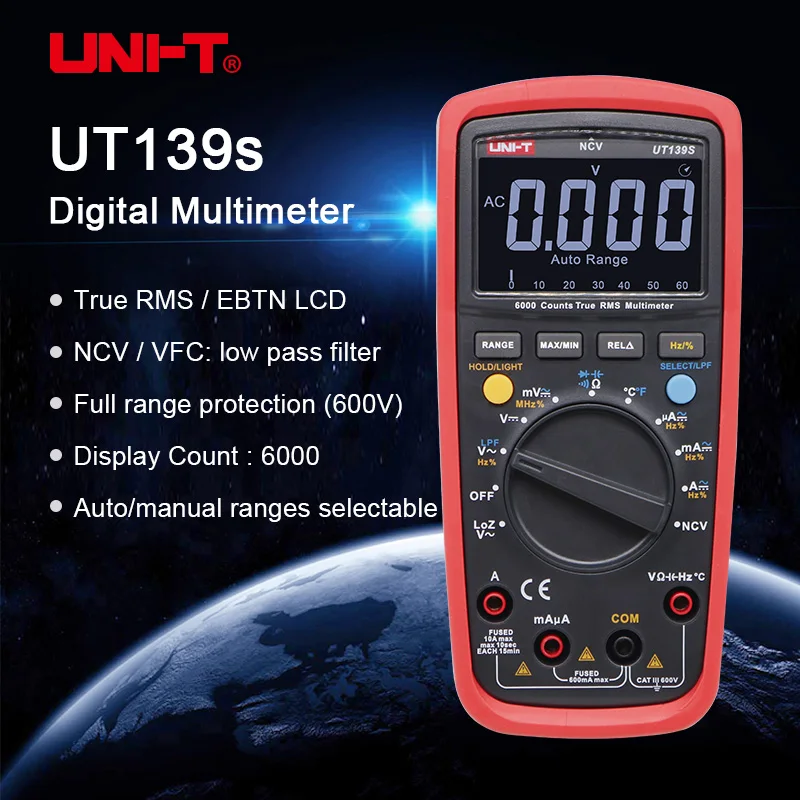 UNI T UT139S цифровой мультиметр измеряющий истинные квадратичные значения