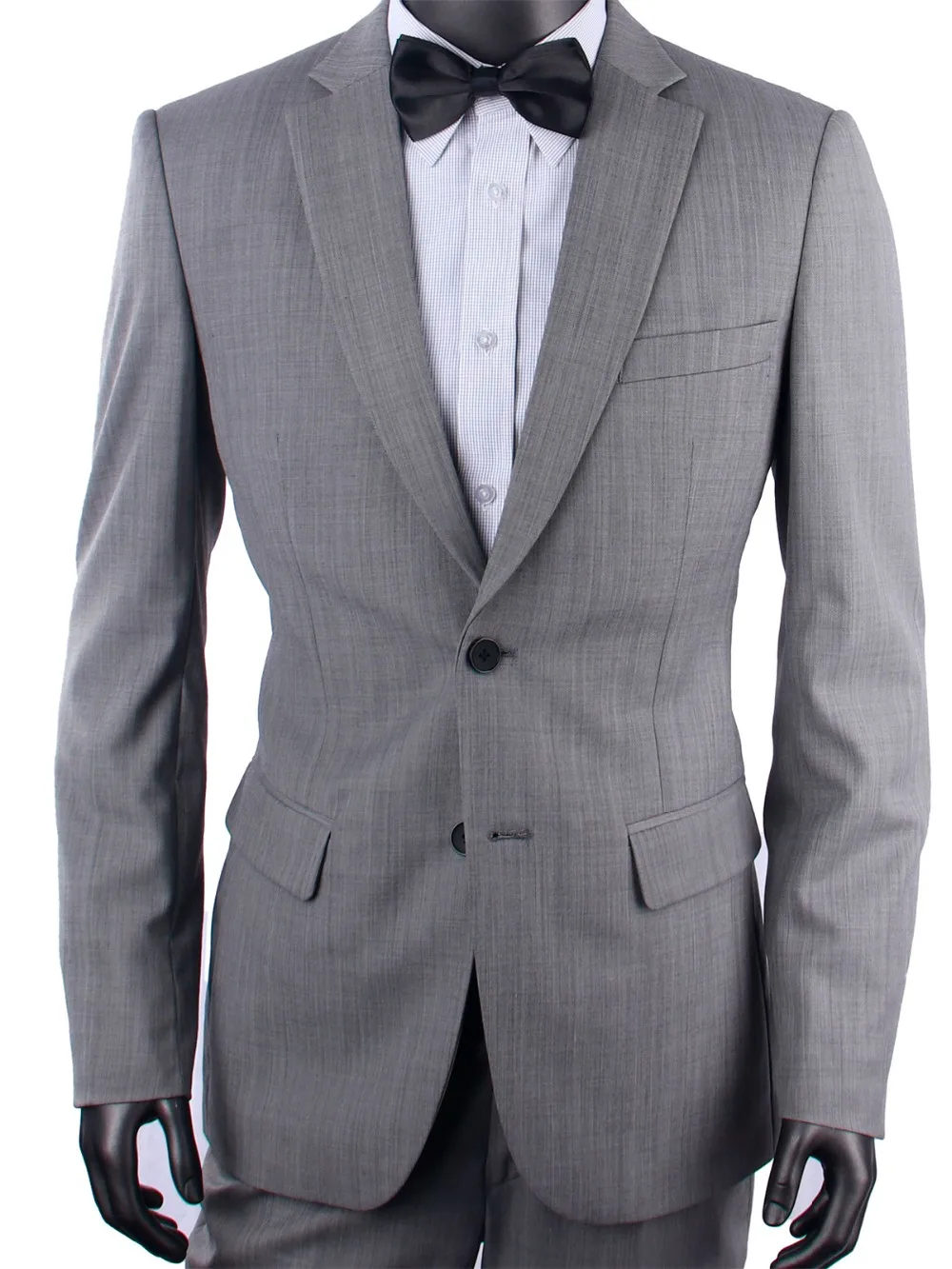 Stylish Grey Sharkskin Business Men Suits Tailor Made Slim Fit Smooth Worsted Wool Blend Wedding Suits For Men Groom Suit Stylish Grey Sharkskin Business Men Suits Tailor Made Slim Fit Smooth Worsted Wool Blend Wedding Suits For Men Groom Suit