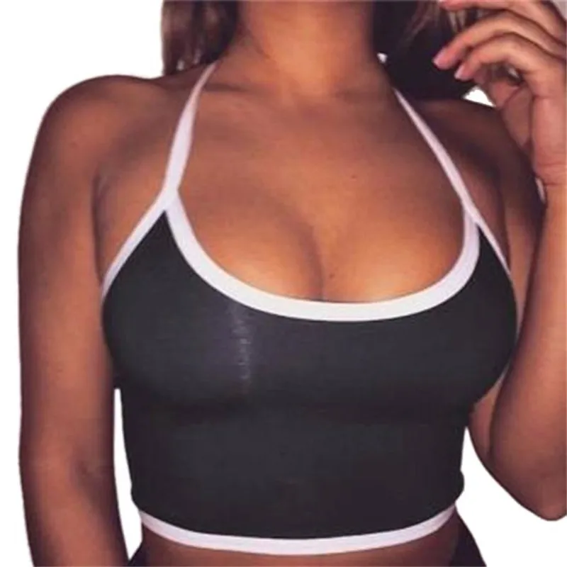 

2019 Sexy Crop Tops For Women Halter Fitness Tight Bustier Strappy Skinny T-Shirt Dance Cropped Vest Tank sport Tops 40#