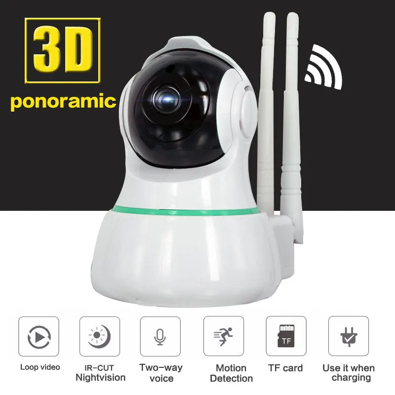 1080 P 360 градусов Fisheye безопасности IP Камера Беспроводной панорамный PTZ ИК Ночное