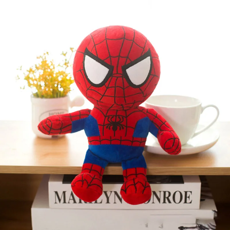 Белый Marvel Мстители 4 плюшевые игрушки супергерой плюшевые куклы Капитан Америка, Железный человек Человек-паук Тор плюшевые мягкие игрушки Человек-паук - Цвет: Белый
