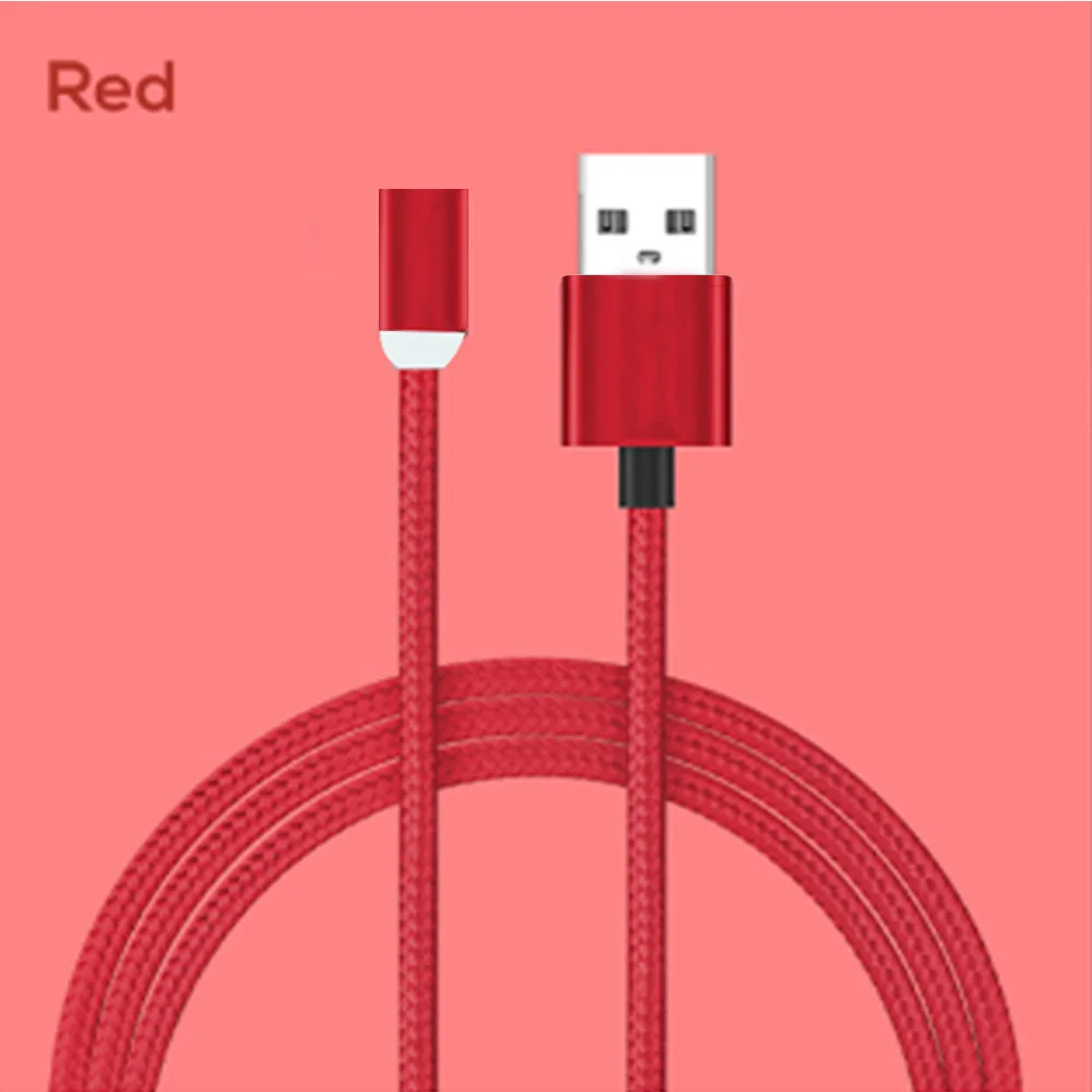 Магнитный Micro Android USB кабель type C USB зарядный кабель для передачи данных зарядное устройство адаптер для IPhone 6 6Plus samsung Xiaomi USB зарядный кабель - Цвет: Красный