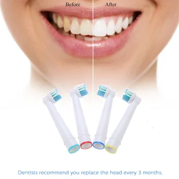 

hot 4Pcs/Lot Electric Toothbrush Heads Tooth Brush Replacement Teeth Brushes Dental Head for Oral B Vitality EB17-4