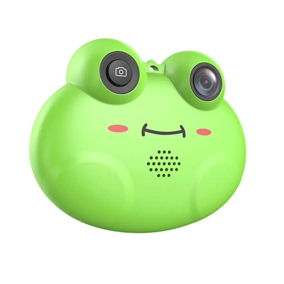 Мини Детская Цифровая видеокамера Милая мультяшная лягушка игрушечная камера Детский образовательный встроенный аккумулятор для мальчиков и девочек подарок на день детей - Цвет: Зеленый