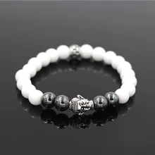 Faitheasy натуральный белый фарфор сосновый Камень Статуя Будды жемчуг энергия буддизм головной браслет Джокер