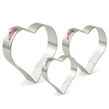 KENIAO Сердце Формочки для Baby Shower/Свадьба/День рождения кондитерские изделия-большой/средний/маленький основные Формочки-нержавеющая сталь