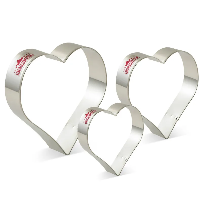 

KENIAO Heart Cookie Cutters for Baby Shower/Wedding/Birthday Pastry - Large/Medium/Small Basic Cookie Cutters - Stainless Steel