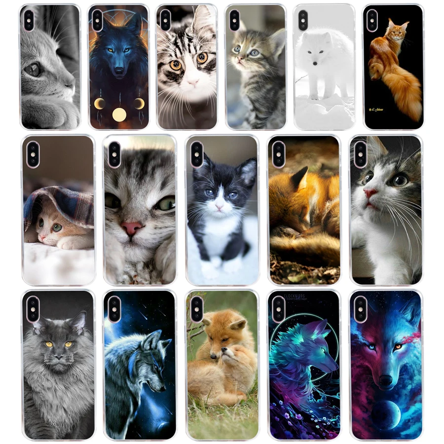 253H Cat Wolf Animal Custodia Morbida In Silicone Tpu Cover Per Iphone 5 5S Se X Xr Xs Max Case