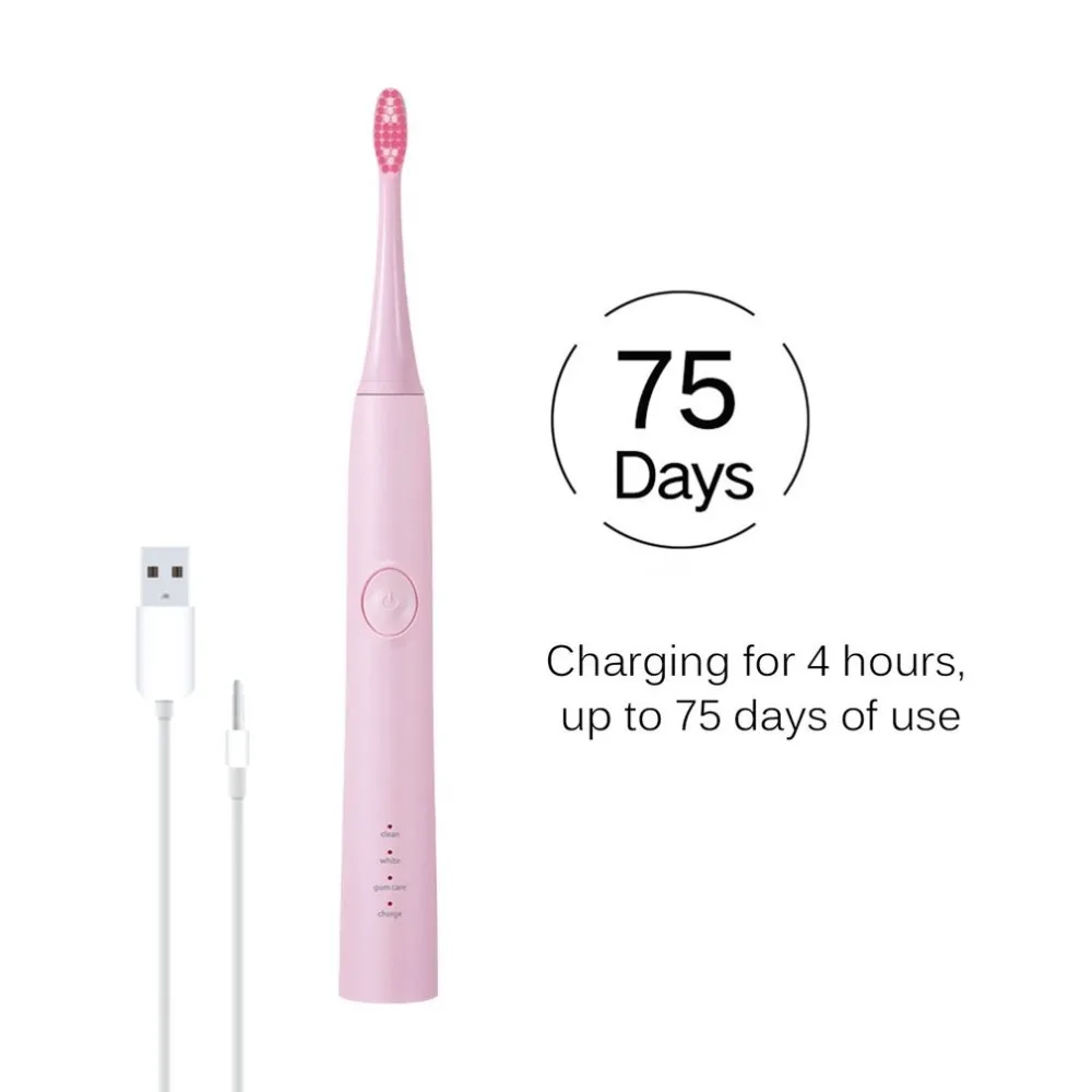 

H3 Electric USB Rechargeable Toothbrush Waterproof Timer Brush Cleaning Whitening Gum Care Oral Hygiene Health Tooth Brushes