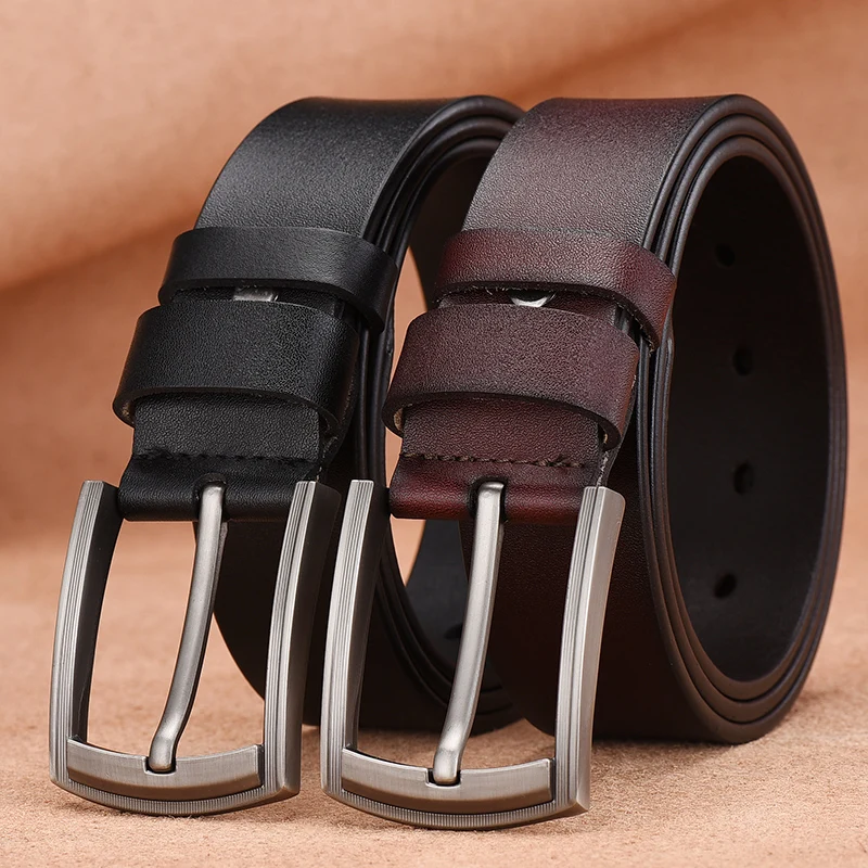  [LFMB]leather belt men pin buckle fancy vintage jeans male genuine leather strap belts cummerbunds 