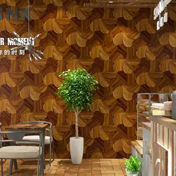Современная простая деревянная настенная бумага 3d винтажная настенная бумага кафе молочный чай Ресторан бревно темное серое дерево рулон