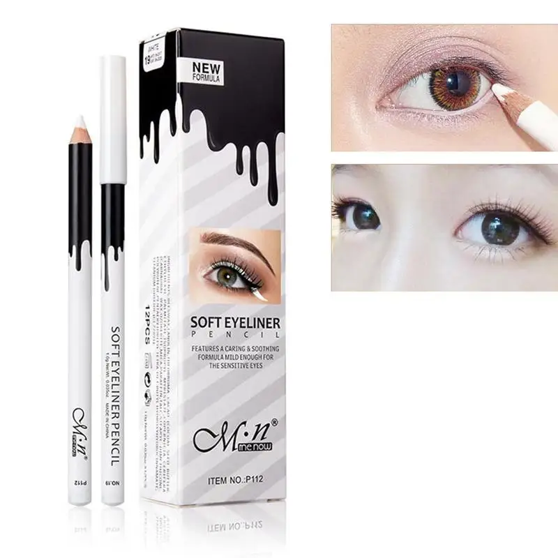 

1/2Pcs Waterproof White Eyeliner Pencil Long-lasting Eyes Contur Eye Liner Makeup Eyes Cosmetic Eyeliner Pen BKYX001A