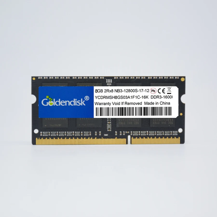 

Goldendisk SODIMM DDR3 8GB Laptop 2GB 4GB PC3-12800 1600MHz 204-pin Ram Memory Disk NOTOBOOK Memoria