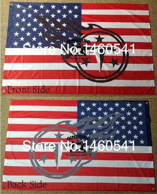 Tennessee Titans Hollow Out Shape With Us Flag 3ft X 5ft