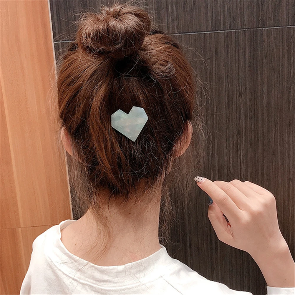 Women Acrylic Hairpins Barrettes Heart Headwear Geometric Hairgrips Korean Hair Accessories New