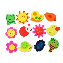 12 Pcs/Set Children Toys Fridge Magnet Wooden Cartoon Animals Kids Educational Learning Toy Gifts 88 88 YJS Dropship