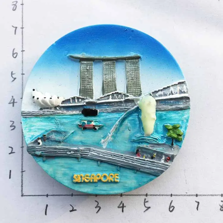 Сингапур сувенир магнитные наклейки холодильник Творческий будет флуоресцентный - Цвет: Синий