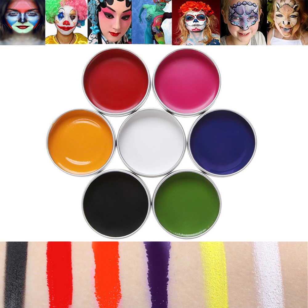 7 Colors Flash Tattoo Face Paint Eyeshadow Palette Body Oil Painting