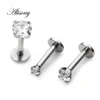 1,2x8x3mm 16G oro titanio anodizado internamente roscado punta superior gema piercing Labret para labio de labret Anillo trago pendiente ► Foto 3/6